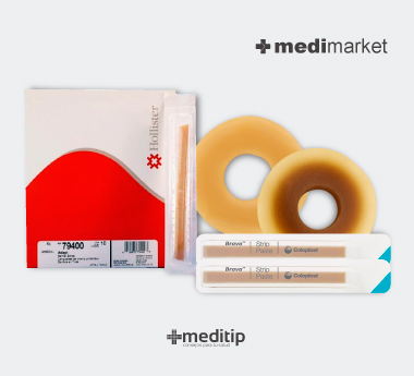 Medimarket, productos para el cuidado de una ostomía: tiras de barrera cutánea y anillos hidrocoloides